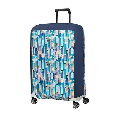Samsonite TA Revolution Opvouwbare beschermhoes voor koffer, maat L, geschikt voor 75-79 cm, kofferbescherming, met reflecterend detail, zwart, City Print, TA REVOLUTION Samsonite TA Revolution Opvouwbare beschermhoes voor koffer, maat L, geschikt voor 75-79 cm, kofferbescherming, met reflecterend detail, zwart, City Print, TA REVOLUTION
