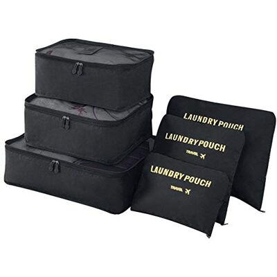 Vicloon 6-in-1 bagageorganizerset voor reizen, verschillende maten kubussen, waterdicht, reistassen, organizer, koffer van nylon, 3 kubussen + 3 reistassen Vicloon 6-in-1 bagageorganizerset voor reizen, verschillende maten kubussen, waterdicht, reistassen, organizer, koffer van nylon, 3 kubussen + 3 reistassen