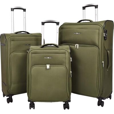 A1 FASHION GOODS Ultralichte, rekbare zachte koffer met 8 wielen Cuba, Khaki (stad), Koffer A1 FASHION GOODS Ultralichte, rekbare zachte koffer met 8 wielen Cuba, Khaki (stad), Koffer