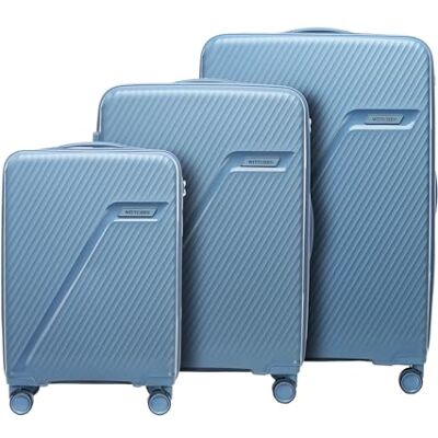 WITTCHEN WIN Line Set de valises M L XL bagage rigide Valise rigide polypropylène serrure à combinaison poignée télescopique 4 doubles roues 360° Bleu WITTCHEN WIN Line Set de valises M L XL bagage rigide Valise rigide polypropylène serrure à combinaison poignée télescopique 4 doubles roues 360° Bleu