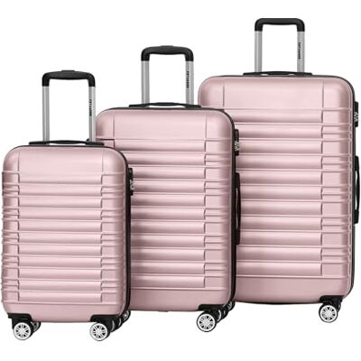 TRVLMORE Koffer en trolleys Handbagage Reiskoffer met wielen 55 x 40 x 20 cm Harde koffer Kleine harde koffer 55 x 40 x 20 cm Licht Zwart, Goud TRVLMORE Koffer en trolleys Handbagage Reiskoffer met wielen 55 x 40 x 20 cm Harde koffer Kleine harde koffer 55 x 40 x 20 cm Licht Zwart, Goud