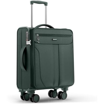 Travely Kofferset van stof, Groen, M: 55 x 40 x 20-23 cm Travely Kofferset van stof, Groen, M: 55 x 40 x 20-23 cm