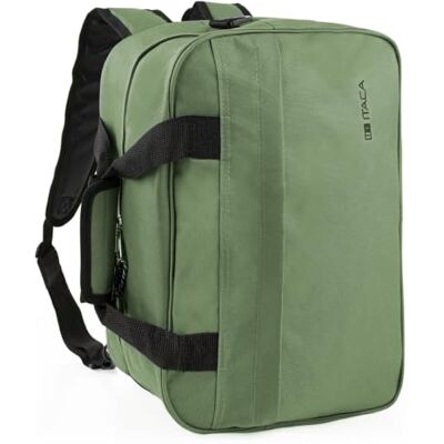 ITACA Praktische rugzak en veelzijdige handbagage reistas met grote capaciteit en georganiseerde opslag voor korte uitstapjes en reizen. 40X25X20 Ryanair compatibel., Khaki (stad), L, Casual ITACA Praktische rugzak en veelzijdige handbagage reistas met grote capaciteit en georganiseerde opslag voor korte uitstapjes en reizen. 40X25X20 Ryanair compatibel., Khaki (stad), L, Casual