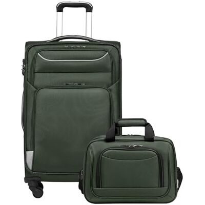Coolife Koffer met wieltjes, reiskoffer met 4 wielen, stoffen koffer, handbagage, TSA-slot, de koffer bevat 1 grote schoudertas, Navy Blauw, Mooi Soft Trolley Koffer TSA & 4 Spinner-Rollen, ultralicht, 1200D waterafstotend – voor Gezinsvakantie, 1 Week Coolife Koffer met wieltjes, reiskoffer met 4 wielen, stoffen koffer, handbagage, TSA-slot, de koffer bevat 1 grote schoudertas, Navy Blauw, Mooi Soft Trolley Koffer TSA & 4 Spinner-Rollen, ultralicht, 1200D waterafstotend – voor Gezinsvakantie, 1 Week