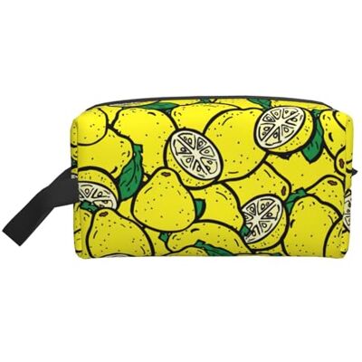 LMNvbz Yellow Lemon1 Trousse de voyage pour homme et femme Grande capacité pour cosmétiques, accessoires, articles de toilette, shampooing et essentiels LMNvbz Yellow Lemon1 Trousse de voyage pour homme et femme Grande capacité pour cosmétiques, accessoires, articles de toilette, shampooing et essentiels