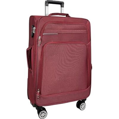 MY TRAVEL BAG Reiskoffer van rekbare stof met dubbele wielen (M/L/XL/XXL of 4 stuks) zachte bagage, rood, handbagage (55 cm), stoffen koffer met dubbele wielen MY TRAVEL BAG Reiskoffer van rekbare stof met dubbele wielen (M/L/XL/XXL of 4 stuks) zachte bagage, rood, handbagage (55 cm), stoffen koffer met dubbele wielen