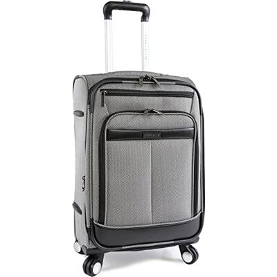 Perry Ellis Charleston Lichte handbagage met zwenkwielen, zwart-witte visgraat, Carry-On 21 inch, Lexington II lichte trolley, Zwart-witte visgraat, Lexington II Lichte trolley Perry Ellis Charleston Lichte handbagage met zwenkwielen, zwart-witte visgraat, Carry-On 21 inch, Lexington II lichte trolley, Zwart-witte visgraat, Lexington II Lichte trolley