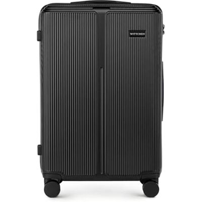 WITTCHEN Stripes Line Middelgrote koffer 67,5 × 45 × 27 cm (L) 65 liter ABS harde schaal, 4 wielen 360° codeslot, telescopische handgreep, Brussels Airlines/Ryanair/KLM, kleur: zwart WITTCHEN Stripes Line Middelgrote koffer 67,5 × 45 × 27 cm (L) 65 liter ABS harde schaal, 4 wielen 360° codeslot, telescopische handgreep, Brussels Airlines/Ryanair/KLM, kleur: zwart