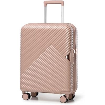 WITTCHEN Reiskoffer Handbagage Handbagage Harde Polycarbonaat Koffer met 4 Draaibare Wielen Combinatieslot Telescopische Handgreep GL Style Line, Roze, Handbagage WITTCHEN Reiskoffer Handbagage Handbagage Harde Polycarbonaat Koffer met 4 Draaibare Wielen Combinatieslot Telescopische Handgreep GL Style Line, Roze, Handbagage