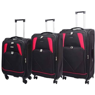 House Of Leather Columbia zachte reiskoffer met vier wielen, zwart., Softside Bagage met zwenkwielen House Of Leather Columbia zachte reiskoffer met vier wielen, zwart., Softside Bagage met zwenkwielen