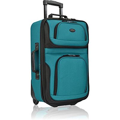 U.S. Traveler Rio Handbagageset, uittrekbaar, van robuuste stof, Blauwgroen, enkel U.S. Traveler Rio Handbagageset, uittrekbaar, van robuuste stof, Blauwgroen, enkel