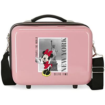 Disney Mickey en Minnie Travel The World New York toilettas, aanpasbaar, nude, 29 x 21 x 15 cm, stijf ABS, 9,14 l, 0,8 kg, roze, Talla única, aanpasbare tas, Roze, Aanpasbaar etui Disney Mickey en Minnie Travel The World New York toilettas, aanpasbaar, nude, 29 x 21 x 15 cm, stijf ABS, 9,14 l, 0,8 kg, roze, Talla única, aanpasbare tas, Roze, Aanpasbaar etui