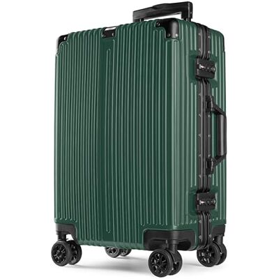 POSH Koffer met harde wielen met aluminium frame, handbagage op 4 wielen, harde koffer van polycarbonaat, vakantiekoffer in de maten M, L, XL, Grün, M, HARTSCHALEN-KOFFER POSH Koffer met harde wielen met aluminium frame, handbagage op 4 wielen, harde koffer van polycarbonaat, vakantiekoffer in de maten M, L, XL, Grün, M, HARTSCHALEN-KOFFER