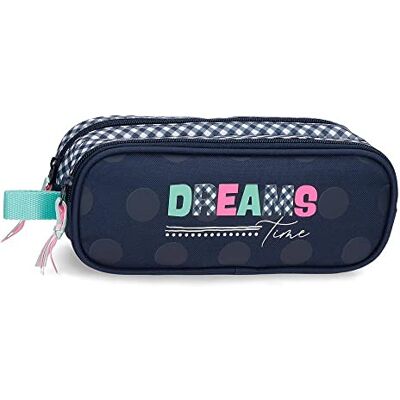 MOVOM Dreams Time pennenetui, dubbel, blauw, 23 x 9 x 7 cm, polyester, blauw, Blauw, dubbele mapje MOVOM Dreams Time pennenetui, dubbel, blauw, 23 x 9 x 7 cm, polyester, blauw, Blauw, dubbele mapje