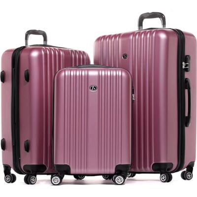 FERGÉ TOULOUSE Premium Hard Spinner Premium Bagagekoffer, roze (W), set van 3, koffer FERGÉ TOULOUSE Premium Hard Spinner Premium Bagagekoffer, roze (W), set van 3, koffer