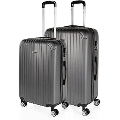 ITACA Set reiskoffers van ABS met 4 wielen, stevig en lichtgewicht, handvat met vergrendeling, cabinekoffer voor handbagage, medium en grote koffer, en beautycase T71500 ITACA Set reiskoffers van ABS met 4 wielen, stevig en lichtgewicht, handvat met vergrendeling, cabinekoffer voor handbagage, medium en grote koffer, en beautycase T71500