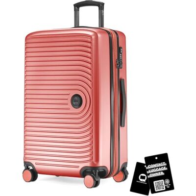 Hauptstadtkoffer Mitte 3-delige kofferset, cabinekoffer 55 cm, middelgrote koffer 68 cm, grote koffer 77 cm, harde ABS-koffers, TSA-sloten + digitaal bagagelabel, abrikoos, Koraal, Harde koffer met Hauptstadtkoffer Mitte 3-delige kofferset, cabinekoffer 55 cm, middelgrote koffer 68 cm, grote koffer 77 cm, harde ABS-koffers, TSA-sloten + digitaal bagagelabel, abrikoos, Koraal, Harde koffer met