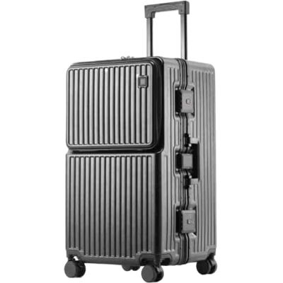 mmaili Medium Valise Cabine Grande capacité avec Cadre en Aluminium (26/28/30 Pouces) (Unisexe), Noir, 28 inches, One Style mmaili Medium Valise Cabine Grande capacité avec Cadre en Aluminium (26/28/30 Pouces) (Unisexe), Noir, 28 inches, One Style