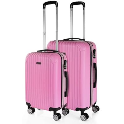 ITACA Set reiskoffers van ABS met 4 wielen, stevig en lichtgewicht, handvat met vergrendeling, cabinekoffer voor handbagage, medium en grote koffer, en beautycase T71500 ITACA Set reiskoffers van ABS met 4 wielen, stevig en lichtgewicht, handvat met vergrendeling, cabinekoffer voor handbagage, medium en grote koffer, en beautycase T71500