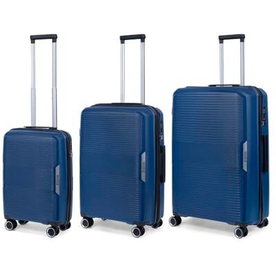 TravelZ Wisselkofferset, Blauw, Harde reiskoffers met zwenkwielen en TSA-slot TravelZ Wisselkofferset, Blauw, Harde reiskoffers met zwenkwielen en TSA-slot