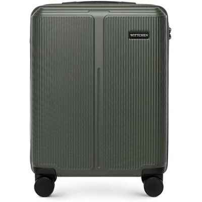WITTCHEN Stripes Line Koffer 36 liter, harde ABS-schaal, 4 360° draaibare wielen, cijferslot, handbagage voor Brussels Airlines/Ryanair, Khaki (stad), Klassiek WITTCHEN Stripes Line Koffer 36 liter, harde ABS-schaal, 4 360° draaibare wielen, cijferslot, handbagage voor Brussels Airlines/Ryanair, Khaki (stad), Klassiek