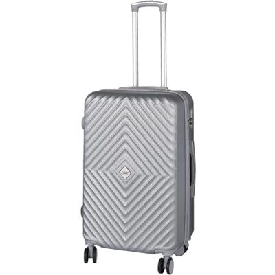 H4L Harde reiskoffer, maten S, M, L, handbagage, zilver, paars, petrol, telescopische handgreep, 4 beweegbare dubbele wielen, zilver, M, modern, zilver., M, Modern H4L Harde reiskoffer, maten S, M, L, handbagage, zilver, paars, petrol, telescopische handgreep, 4 beweegbare dubbele wielen, zilver, M, modern, zilver., M, Modern