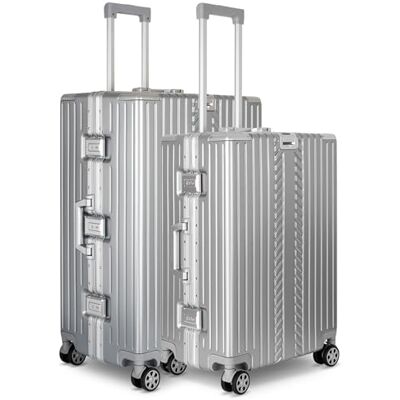 WINLIFE Harde reiskoffer M, L, XL Grote ABS-koffer in zilver TSA-cijferslot 4 dubbele wielen 360° draaibaar Telescopische handgreep bekerhouder en zakhouder, zilver., Kofferset WINLIFE Harde reiskoffer M, L, XL Grote ABS-koffer in zilver TSA-cijferslot 4 dubbele wielen 360° draaibaar Telescopische handgreep bekerhouder en zakhouder, zilver., Kofferset