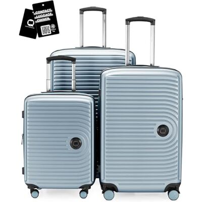 Hauptstadtkoffer Mitte 3-delige kofferset, cabinekoffer 55 cm, middelgrote koffer 68 cm, grote koffer 77 cm, harde ABS-koffers, TSA-sloten + digitaal bagagelabel, abrikoos, Zwembad Blauw, Harde Hauptstadtkoffer Mitte 3-delige kofferset, cabinekoffer 55 cm, middelgrote koffer 68 cm, grote koffer 77 cm, harde ABS-koffers, TSA-sloten + digitaal bagagelabel, abrikoos, Zwembad Blauw, Harde