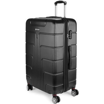 BRUBAKER Miami Reiskoffer – harde uittrekbare koffer met cijferslot, 4 wielen en comfortabele handgrepen – ABS-koffer 49 x 76,5 x 32 cm – harde koffer (XL – zwart) BRUBAKER Miami Reiskoffer – harde uittrekbare koffer met cijferslot, 4 wielen en comfortabele handgrepen – ABS-koffer 49 x 76,5 x 32 cm – harde koffer (XL – zwart)