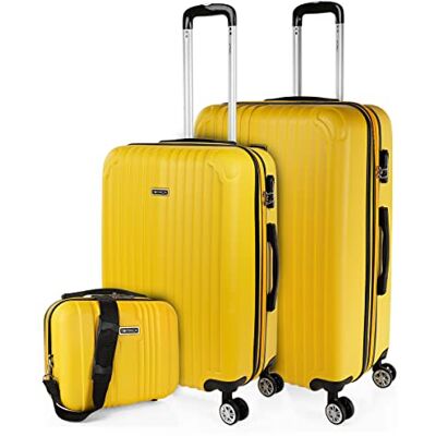 ITACA set van 3 trolley koffers, 50, 60 en 70 cm, van ABS, uitbreidbaar, hard, stevig en licht, telescopisch handvat 4 wielen, geïntegreerd slot, voordelig ITACA set van 3 trolley koffers, 50, 60 en 70 cm, van ABS, uitbreidbaar, hard, stevig en licht, telescopisch handvat 4 wielen, geïntegreerd slot, voordelig