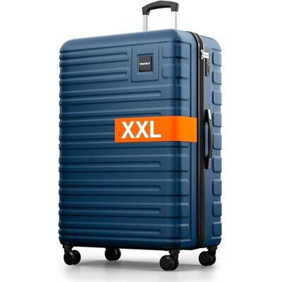 Travely Cabinekoffer, reiskoffer, bagage, Blauw, XXL. US: Travely Cabinekoffer, reiskoffer, bagage, Blauw, XXL. US: