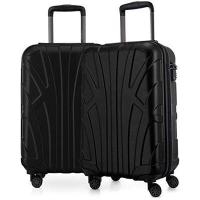 Suitline Set van 2 trolleys – kofferset in verschillende kleuren en maten, zwart. Suitline Set van 2 trolleys – kofferset in verschillende kleuren en maten, zwart.