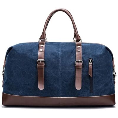 LSNNMU Draagbare Bagagetas Grote Capaciteit Canvas Leer Mannen Reistassen Handtassen Bagage Reistas Sporttas, Donker zwart, Eén maat, Boheems LSNNMU Draagbare Bagagetas Grote Capaciteit Canvas Leer Mannen Reistassen Handtassen Bagage Reistas Sporttas, Donker zwart, Eén maat, Boheems