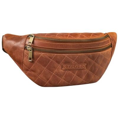 STILORD Azul' Heuptas van hoogwaardig leer voor dames en heren met ruitstiksel Retro vintage heuptas Trendy gewatteerde heuptas van echt leer Elegante heuptas, Andorra, bruin, Nektas STILORD Azul' Heuptas van hoogwaardig leer voor dames en heren met ruitstiksel Retro vintage heuptas Trendy gewatteerde heuptas van echt leer Elegante heuptas, Andorra, bruin, Nektas