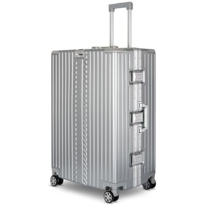 WINLIFE Harde reiskoffer M, L, XL Grote ABS-koffer in zilver TSA-cijferslot 4 dubbele wielen 360° draaibaar Telescopische handgreep bekerhouder en zakhouder WINLIFE Harde reiskoffer M, L, XL Grote ABS-koffer in zilver TSA-cijferslot 4 dubbele wielen 360° draaibaar Telescopische handgreep bekerhouder en zakhouder