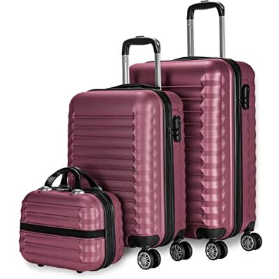 NUMADA 3/4-delige set hard-case koffers, koffer 53 cm, medium 63 cm, groot 75 cm en toilettas duurzaam, licht en veilig NUMADA 3/4-delige set hard-case koffers, koffer 53 cm, medium 63 cm, groot 75 cm en toilettas duurzaam, licht en veilig