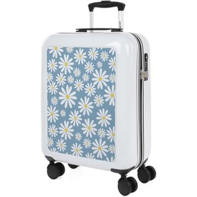 SKPAT Harde kofferset, 4 wielen voor vliegtuigen Bagagesets, verkoop op wielen voor reizen. Kofferset: stijlvolle reisset, Wit-blauwe madeliefjes SKPAT Harde kofferset, 4 wielen voor vliegtuigen Bagagesets, verkoop op wielen voor reizen. Kofferset: stijlvolle reisset, Wit-blauwe madeliefjes