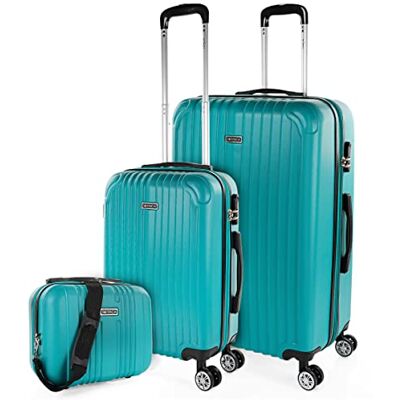 ITACA set van 3 trolley koffers, 50, 60 en 70 cm, van ABS, uitbreidbaar, hard, stevig en licht, telescopisch handvat 4 wielen, geïntegreerd slot, voordelig ITACA set van 3 trolley koffers, 50, 60 en 70 cm, van ABS, uitbreidbaar, hard, stevig en licht, telescopisch handvat 4 wielen, geïntegreerd slot, voordelig