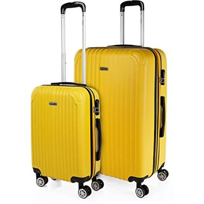 ITACA Set reiskoffers van ABS met 4 wielen, stevig en lichtgewicht, handvat met vergrendeling, cabinekoffer voor handbagage, medium en grote koffer, en beautycase T71500 ITACA Set reiskoffers van ABS met 4 wielen, stevig en lichtgewicht, handvat met vergrendeling, cabinekoffer voor handbagage, medium en grote koffer, en beautycase T71500