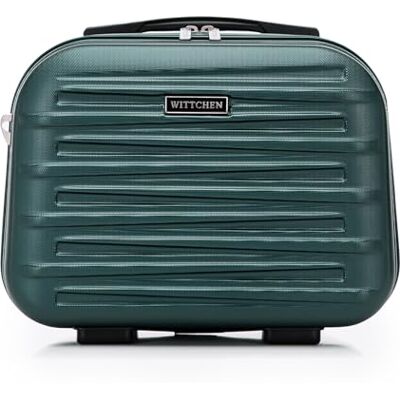 WITTCHEN Skyspeed Line Cosmetische koffer bagage ABS harde koffer toilettas cosmetische tas dames schouderriem elastische kofferriem groen Brussels Airlines/Ryanair / TUI fly Belgium WITTCHEN Skyspeed Line Cosmetische koffer bagage ABS harde koffer toilettas cosmetische tas dames schouderriem elastische kofferriem groen Brussels Airlines/Ryanair / TUI fly Belgium