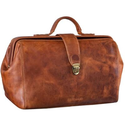 STILORD "Percy" Vintage dokterskoffer van echt leer zakelijke dokterstas voor thuisbezoek Kleur: kara cognac STILORD "Percy" Vintage dokterskoffer van echt leer zakelijke dokterstas voor thuisbezoek Kleur: kara cognac