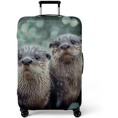 Homeyang Housse valise cabine Housse de protection élastique Spandex Polyester Lavable Housse de bagages 45 à 32 cm, Phoque noir marron, XL (29-32 Pulgadas) Homeyang Housse valise cabine Housse de protection élastique Spandex Polyester Lavable Housse de bagages 45 à 32 cm, Phoque noir marron, XL (29-32 Pulgadas)