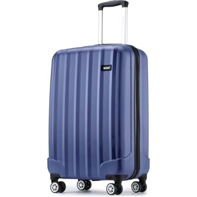 Kono Handbagage Koffer Super Lichtgewicht ABS Harde Schaal Reizen 20" Handbagage met 4 Spinner Wielen (marine 20") Kono Handbagage Koffer Super Lichtgewicht ABS Harde Schaal Reizen 20" Handbagage met 4 Spinner Wielen (marine 20")
