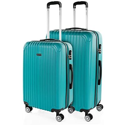 ITACA Set reiskoffers van ABS met 4 wielen, stevig en lichtgewicht, handvat met vergrendeling, cabinekoffer voor handbagage, medium en grote koffer, en beautycase T71500 ITACA Set reiskoffers van ABS met 4 wielen, stevig en lichtgewicht, handvat met vergrendeling, cabinekoffer voor handbagage, medium en grote koffer, en beautycase T71500