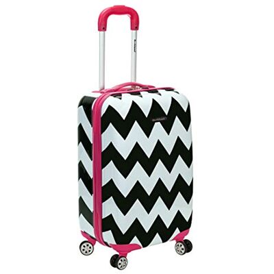 Rockland Safari Harde koffer met zwenkwielen, Chevron Pink, One Size, Melbourne Harde koffer met uitschuifbare zwenkwielen Rockland Safari Harde koffer met zwenkwielen, Chevron Pink, One Size, Melbourne Harde koffer met uitschuifbare zwenkwielen