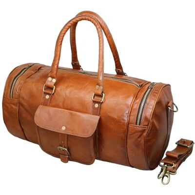 Jaald Handbagagetas, 40 cm, echt leer, groot, voor dames en heren, fitness, weekend, cabine, draagtas, vintage, waterdicht, cadeau, leer, duffle, gymtas, bruin, S Jaald Handbagagetas, 40 cm, echt leer, groot, voor dames en heren, fitness, weekend, cabine, draagtas, vintage, waterdicht, cadeau, leer, duffle, gymtas, bruin, S