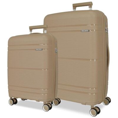 ROLL ROAD Universe Kofferset, beige, 55/65 cm, stijf, 5,6 kg, TSA-sluiting, polypropyleen, 5,6 kg, 102 l, handbagage, beige, Talla única, kofferset ROLL ROAD Universe Kofferset, beige, 55/65 cm, stijf, 5,6 kg, TSA-sluiting, polypropyleen, 5,6 kg, 102 l, handbagage, beige, Talla única, kofferset