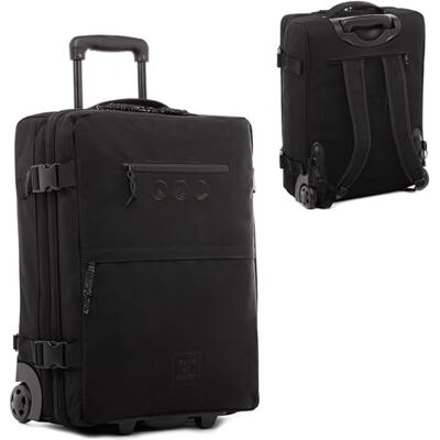 SONS OF ALOHA 3-in-1 rugzak met wieltjes, handbagage, Kane Hybrid, plankbagage met wieltjes, 55 x 40 x 20 cm, gerecycled PET, waterdicht, Black Beach, S, trolley SONS OF ALOHA 3-in-1 rugzak met wieltjes, handbagage, Kane Hybrid, plankbagage met wieltjes, 55 x 40 x 20 cm, gerecycled PET, waterdicht, Black Beach, S, trolley