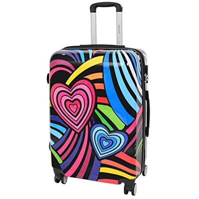 A1 FASHION GOODS Uitbreidbare reiskoffer met harde schaal, motief kleurrijke harten, 4 wielen, Meerkleurig, Koffer A1 FASHION GOODS Uitbreidbare reiskoffer met harde schaal, motief kleurrijke harten, 4 wielen, Meerkleurig, Koffer