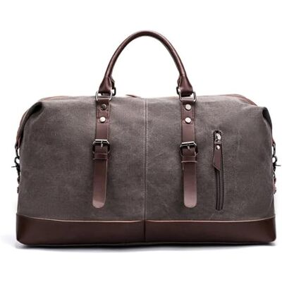 LSNNMU Draagbare Bagagetas Grote Capaciteit Canvas Leer Mannen Reistassen Handtassen Bagage Reistas Sporttas, Donkergrijs, Eén maat, Boheems LSNNMU Draagbare Bagagetas Grote Capaciteit Canvas Leer Mannen Reistassen Handtassen Bagage Reistas Sporttas, Donkergrijs, Eén maat, Boheems